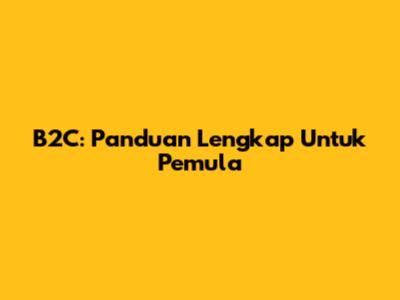 B2C: Panduan Lengkap Untuk Pemula