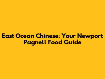 East Ocean Chinese: Your Newport Pagnell Food Guide